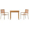 vidaXL Garden Dining Set 3 pcs Beige Poly rattan