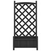 vidaXL Planter with Trellis Black Solid Wood Fir