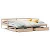 vidaXL Daybed with Trundle and Drawers without Mattress 90x190 cm Single