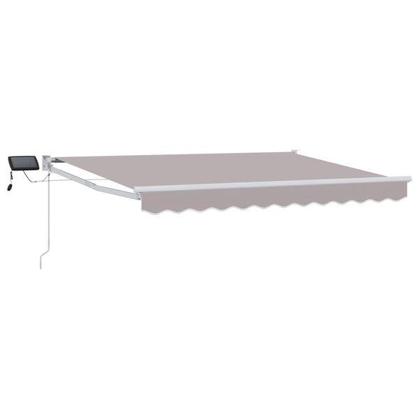 vidaXL Manual Retractable Awning with LEDs Light Grey 3 x 2.5 m