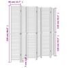 vidaXL Room Divider&nbsp;6 Panels White Solid Wood Paulownia