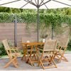 vidaXL Folding Garden Chairs 4 pcs Beige Poly Rattan and Solid Wood