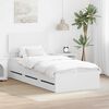 vidaXL Bed Frame with Headboard White 100 x 200 cm Engineered Wood