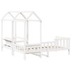 vidaXL Day Bed and Bench Set with Roof without Mattress White 80x200 cm