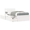 vidaXL Bed with Drawers and Mattress White 90x190 cm Single Solid Wood Pine