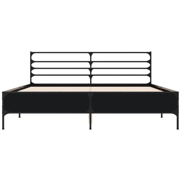 vidaXL Bed Frame without Mattress Black 150x200 cm King Size