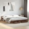 vidaXL Bed Frame with Drawers without Mattress Brown Oak 200x200 cm