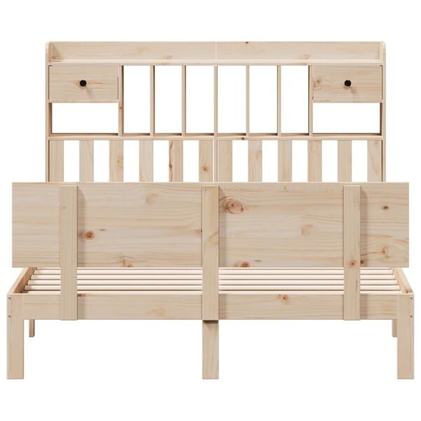 vidaXL Bookcase Bed without Mattress 150x200 cm King Size Solid Wood Pine