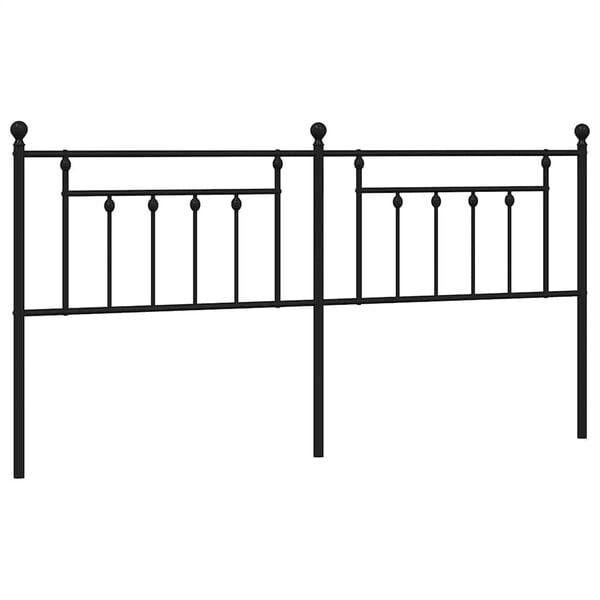 vidaXL Metal Replace Headboard Black 193 cm