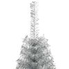 vidaXL Artificial Pre-lit Christmas Tree Silver 180 cm PET