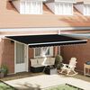 vidaXL Awning Retractable Manual Black 450 x 350 x 165 cm Polyester