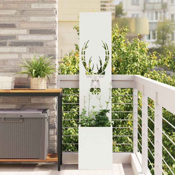 vidaXL Garden Privacy Screen White 32 x 140 cm Cold-rolled steel