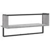 vidaXL Wall Shelf with Bar Grey Sonoma 65x25x30 cm