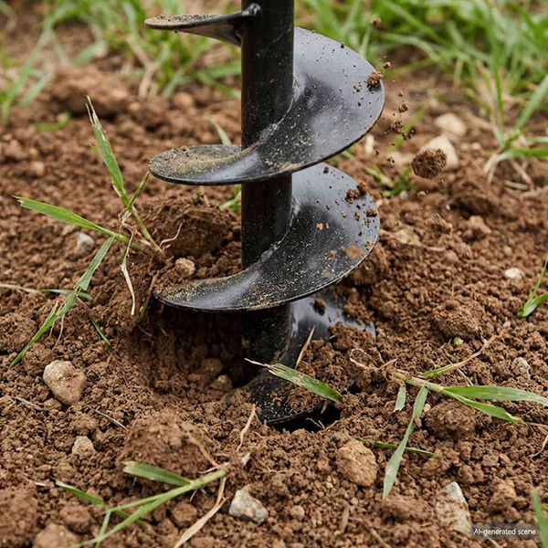 Ground Drill with Handle 150 mm with Extension Tube 5 m Steel