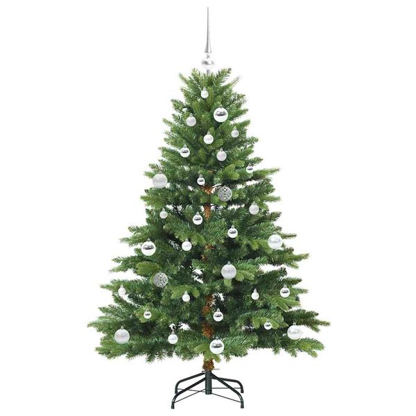 vidaXL Artificial Christmas Tree with 150 LEDs Green 150 cm PE and PVC