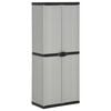 vidaXL Garden Storage Cabinet with 3 Shelves Grey&Black 68x40x168 cm