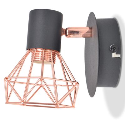 vidaXL Wall Lamp 2 pcs E14 Black and Copper