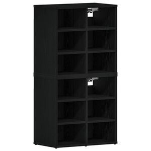 vidaXL Shoe Cabinet 2 pcs 52 x 30 x 50.5 cm Engineered Wood Black Oak