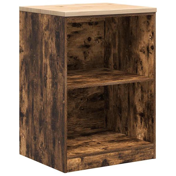 vidaXL Garage Storage Cabinet Smoked Oak 60x51x85 cm Solid Wood Pine