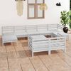 vidaXL 10 Piece Garden Lounge Set White Solid Wood Pine