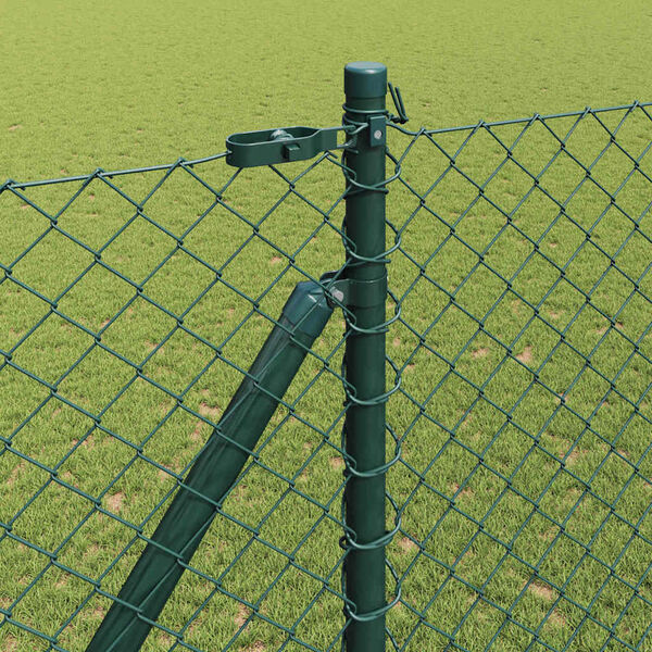 vidaXL Fence Post Green 25 x 1.6 m (60 x 60 mm mesh) Steel and PVC