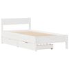 vidaXL Bed Frame without Mattress White 75x190 cm Small Single Solid Wood Pine