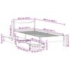 vidaXL Bed Frame with Drawers White 90x200 cm Solid Wood Pine