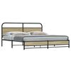 vidaXL Metal Bed Frame without Mattress Sonoma Oak 200x200 cm