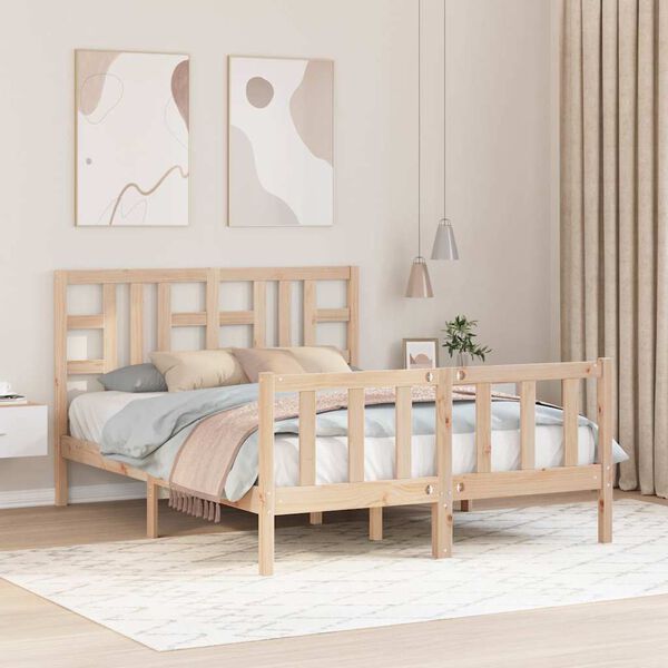 vidaXL Bed Frame without Mattress 140x200 cm Solid Wood Pine