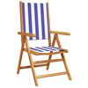 vidaXL Reclining Garden Chairs 6 pcs Blue and White Fabric and Solid Wood