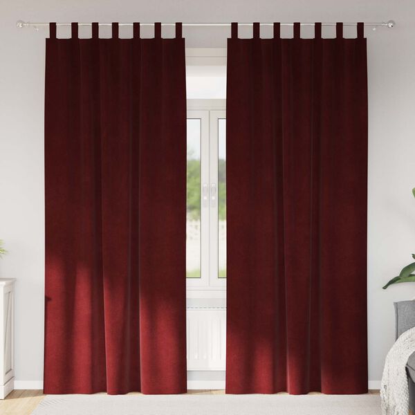 vidaXL Blackout Curtains 2 pcs Wine Red 140 x 225 cm Velvet