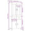 vidaXL Highboard Sonoma Oak 69.5x34x180 cm Engineered Wood
