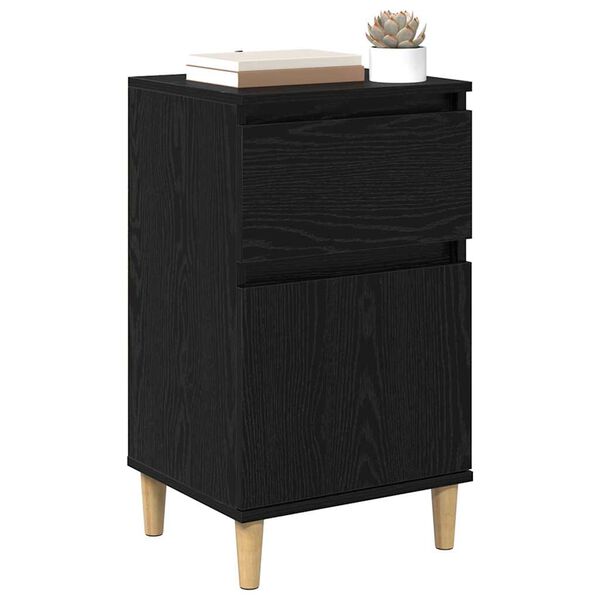 vidaXL Bedside Cabinet 2 pcs Black Oak 40 x 35 x 70 cm Engineered Wood