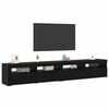 vidaXL TV Cabinet 2 pcs Black Oak 240 x 35 x 40 cm Engineered Wood