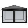 vidaXL Folding Party Tent with Sidewalls Black 3x3 m