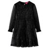 Kids' Dress with Long Sleeves Black 140
