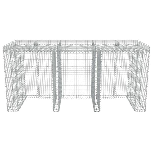 vidaXL Gabion Wall for Garbage Bin Galvanised Steel 270x100x130 cm