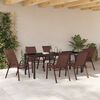 vidaXL Garden Dining Set 7 pcs Brown and Black Powder-coated Steel