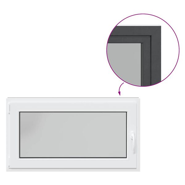 vidaXL Basement Window "RISOR" 110x50 cm Tilt&Turn DIN Left Anthracite