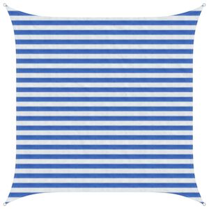 vidaXL Sunshade Sail Blue and White 2.5 x 2.5 m HDPE