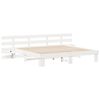vidaXL Bed Frame with Headboard White 200 x 200 cm Solid Pine Wood