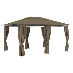 vidaXL Garden Marquee with Curtains 4x3 m Taupe 180 g/m²