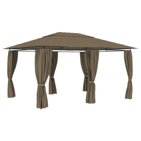 vidaXL Garden Marquee with Curtains 4x3 m Taupe 180 g/m²