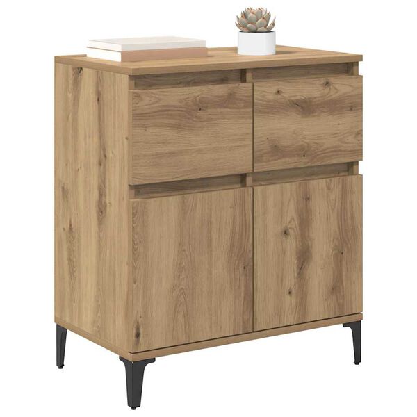 vidaXL Sideboard Artisan Oak 60 x 35 x 70 cm Engineered Wood and Iron