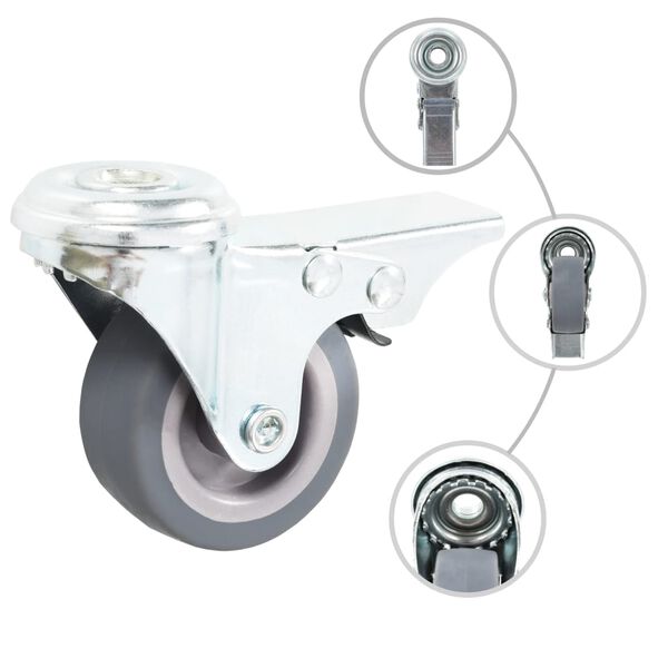 vidaXL Bolt Hole Swivel Casters 4 pcs 50 mm