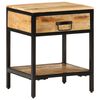 vidaXL Bedside Table Brown 40 x 35 x 50 cm Solid Mango Wood and Metal