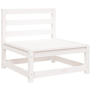 vidaXL Garden Sofa Armless White 70x70x67 cm Solid Wood Pine