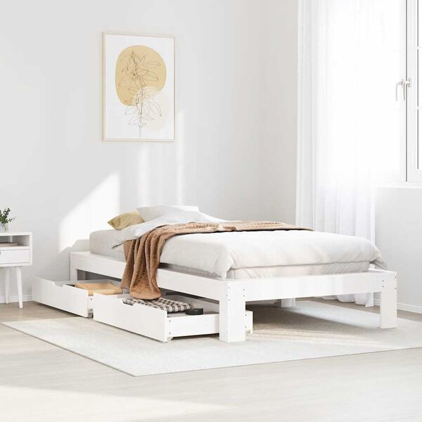 vidaXL Bed Frame without Mattress White 90x200 cm Solid Wood Pine