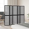vidaXL Room Divider 5 Panels Black Solid Wood Paulownia