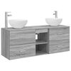 vidaXL Bathroom Cabinet Set 3 pcs Grey Sonoma 129 x 35 x 80 cm